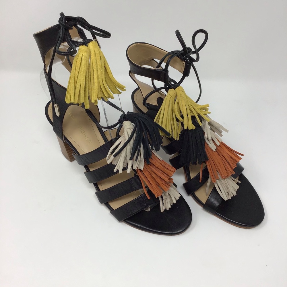 Marc Fisher Multi Colored Tassel Laced Heels 6.5